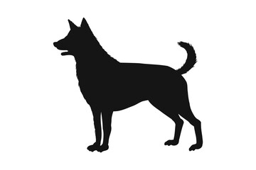 Dog silhouette. Vector silhouette of dog on white background. cutout dog. hand drawn design. vector illustration
