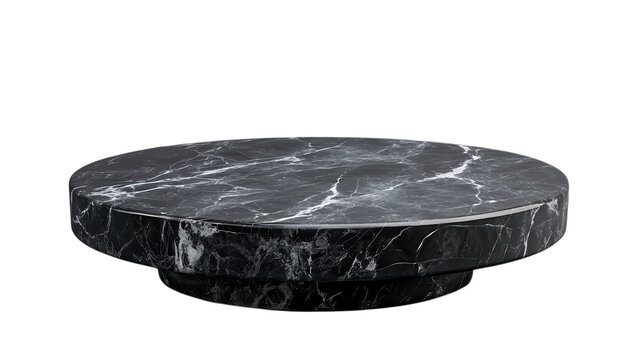 Elegant round black marble coffee table adds sophistication to modern living spaces with its sleek design and polished surface enhancing any interior aesthetic.
