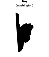 Troy (Washington) blank outline map