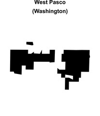 West Pasco (Washington) blank outline map