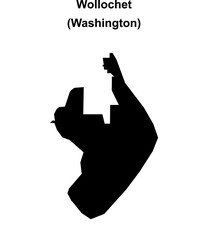 Wollochet (Washington) blank outline map