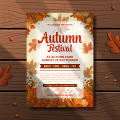 beautiful autumn festival poster invitation template