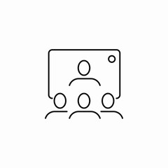 audience meeting icon sign vector