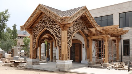 Historic Islamic design influence in new home project high resolution picture