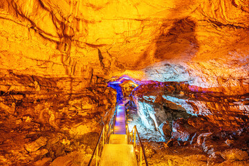 The scenic views of Tınaztepe Cave, which is one of the longest caves in the world, with a length of 22 kilometers in Seydişehir, Konya.