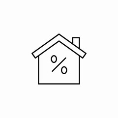 housing percent icon sign vector