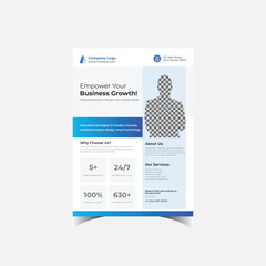Corporate business flyer template design with blue,  color. marketing, business proposal, promotion, advertise