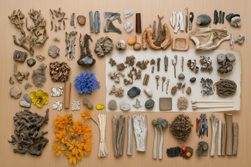 Various Traditional Chinese Herbal Medicine Ingredients Displayed as Background Concept