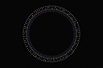 A geometric pattern of dots on a dark, uniform surface