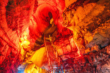 The scenic views of Tınaztepe Cave, which is one of the longest caves in the world, with a length of 22 kilometers in Seydişehir, Konya.