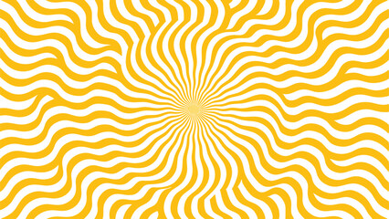 A wavy yellow and white pattern radiating from a central point creating an abstract sunburst design effect