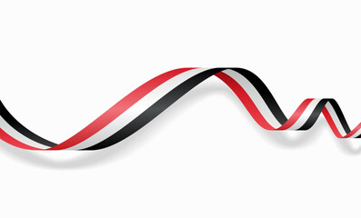 Yemeni flag wavy abstract background. Vector illustration.