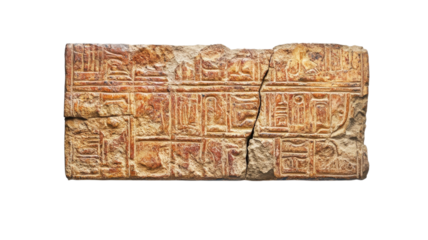 Ancient inscriptions etched on a weathered stone tablet reveal forgotten stories from a distant civilization under a soft, golden light.