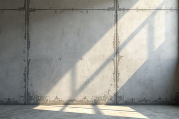 A minimalist space with a concrete wall and floor