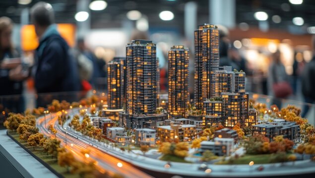 Detailed model of a modern city