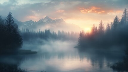 Fototapeta premium sunrise in the mountains