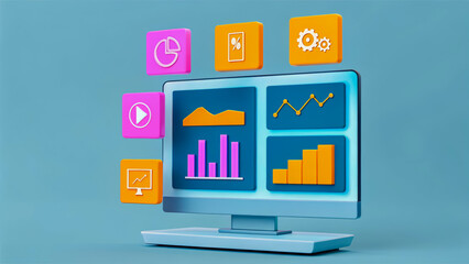 Global supply chain manufacturing sustainability shown with digital data analytics dashboard