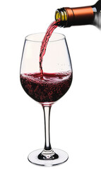 Pouring Red Wine into a Glass
