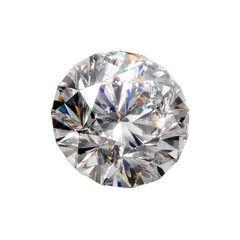  Exquisite round-cut diamond jewel highly detailed on transparent background
