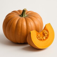 Studio photo of muscat pumpkin, isolated on white background.