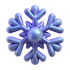 Fototapeta premium Abstract purple snowflake 3d render isolated on transparent background