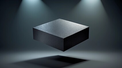 Black Box Mockup on dark background, 3d rendering