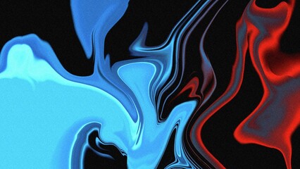 abstract liquid wave background with blue red colors grainy noise blur effect