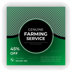 Ecological square flyer template concept