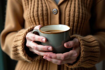 A person sipping coffee from a cup, everyday moment captured
