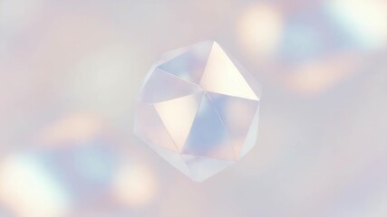 Abstract pastel geometric crystal shape - Powered by Adobe