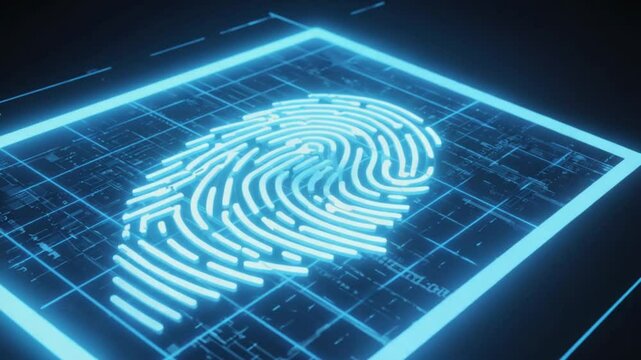 fingerprint on digital background