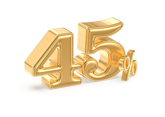 Fototapeta premium 45 Number Gold 3D Render