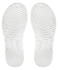 Isolated photo of white colored rubber shoe protector on white background.