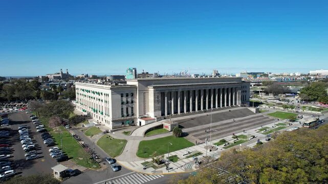 Drone View of the Law School of the University of Buenos Aires, Argentina - 4K Resolution