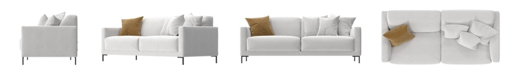 light beige fabric loveseat furniture multiple view isolated.