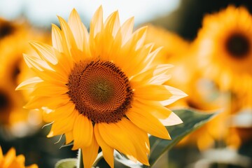Obraz premium Sunflower close up outdoors blossom nature.