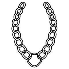 Minimal Chain Pendant Line Art