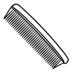 Simple black outline comb illustration isolated on white background
