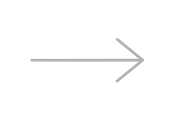Simple white arrow pointing to the right on a transparent background, ideal for indicating direction or progress
