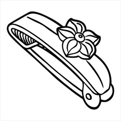 Hair clip with flower design isolated on white background