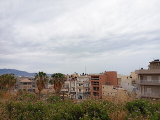 Fototapeta premium panoramic view of the city of Heracleion in Greece in summer