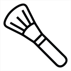 Makeup brush icon line art isolated on white background