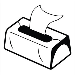 Tissues box icon illustration isolated on white background