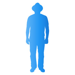Traveler Male Silhouette. Vector Illustration in Gradient Color.