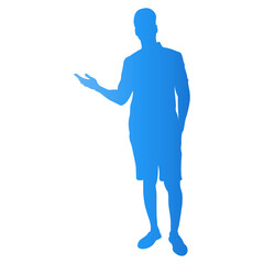 Traveler Male Silhouette. Vector Illustration in Gradient Color.
