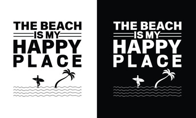 Fototapeta premium Beach Tshirt Design Summer Typography Vector. Use for shirts, mugs, Cards, stickers, etc.