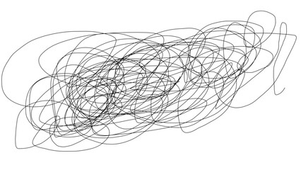 Chaotic scribble doodle, random tangled lines, hand-drawn sketch of pencil

