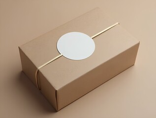 Round sticker mockup for gift, product label mockup, circle gift tag, thank you sticker on kraft paper box,autocollant, rond, cercle, adh&eacute;sive, &eacute;tiqueter, 
