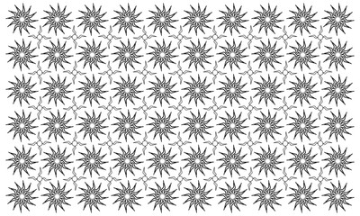 abstract pattern flower background vector with line art style and seamless repeat on white background. can be used for background or nature theme design elements