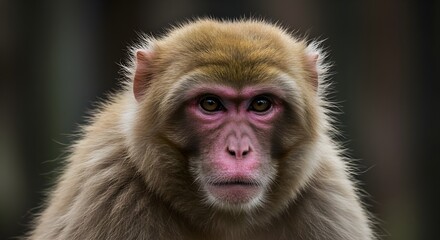 Japanese Macaque Portrait | Close-up of Adult Monkey Face for Wildlife Conservation and Educational Materials